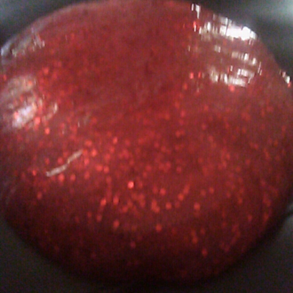 Red glittler clear slime